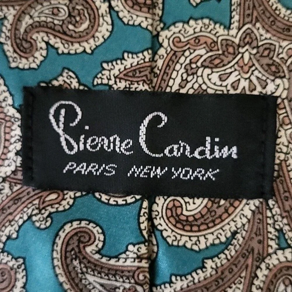 EUC Pierre Cardin men's silk tie, green brown